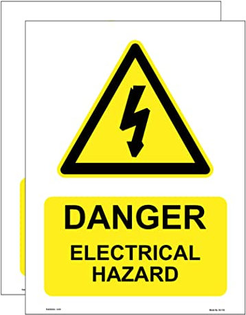Haobase Lot de 2 autocollants en vinyle pour panneau de danger électrique 15 x 20 cm