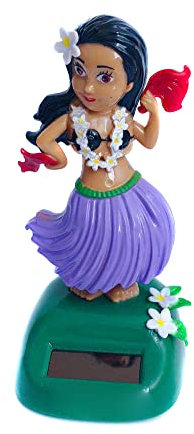 iSpchen Wackelfigur Auto Solarfigur Tanzende Hula Girl Solarbetriebene Tanzfigure Puppen Spielzeug Solar Hawaii Hula-Tänzer Mädchen Figur Armaturenbrett Ornament für Auto Büro Schreibtisch Dekor