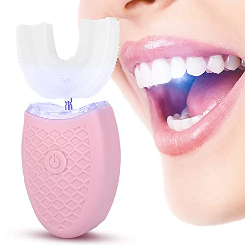 U Shape Electric Sonic Toothbrush, 4 Gears Adjust Cold Light Teeth Whitening Device Automatic Adult Toothbrush Oral Care Tool