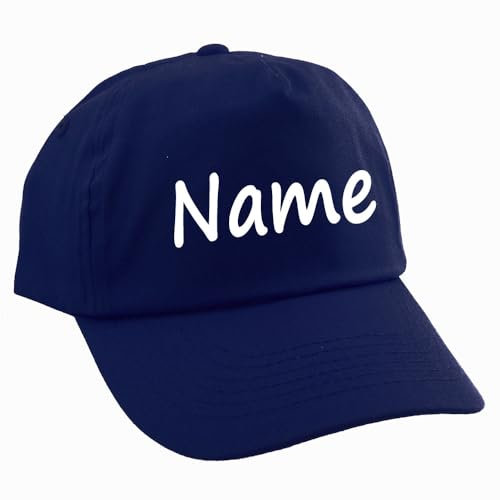 Elefantasie Personalisierte Cap für Kinder Baseball Kappe mit Name oder Wunschwort Bedruckt für Jungen und Mädchen Marine