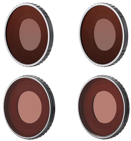 Uvafly ND-Filter für DJI Osmo Action 4, Kamera-Objektiv-Filter-Set für DJI Osmo Action 4 Adventure Combo Zubehör, 4er Pack (CPL/ND8/ND16/ND32)-Aluminium-Legierung Rahmen