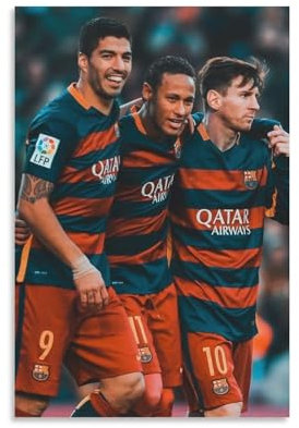 Poster Legendary Football Player MSN 15 16 (9), Gemälde auf Leinwand, Wandkunst, Poster, Scroll Bild, Wanddekoration, Heimposter, 40 x 60 cm
