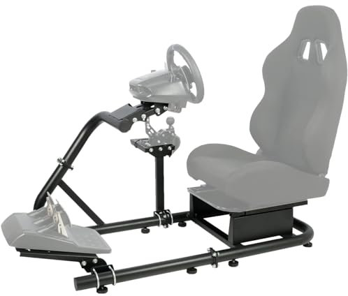 Dardoo Racing Simulator Cockpit Only Stand Highly Fit for Logitech/Thrustmaster/Fanatec G29,G923,T300RS Adjustable Professional Driving Steering Wheel Frame Not Include Wheels Pedals Racing Chair