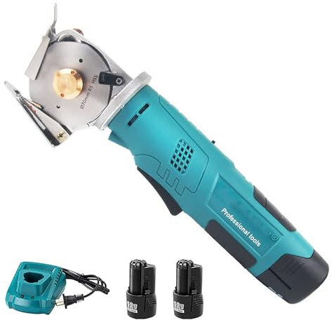 Taglierina elettrica per tessuti a batteria, tagliatrice per pelle a coltello tondo, spessore di taglio massimo 35 mm, forbici rotanti per spessore taglierina per stoffa ricaricabile, per pelle