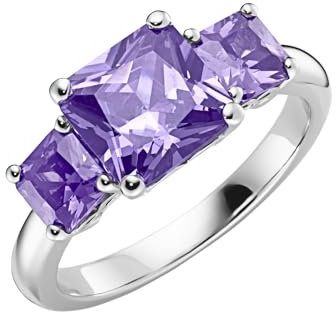 Giorgio Martello Milano Ring Mit Lila Zirkonia Steinen, Silber 925 Lila, 52 925 Sterling Silber