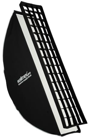 Walimex pro Essential Striplight Softbox 30 x 120 cm, girevole a 360°, montaggio semplice, con griglia, adattatore Bowens e borsa per il trasporto, ideale per la fotografia di prodotti e persone