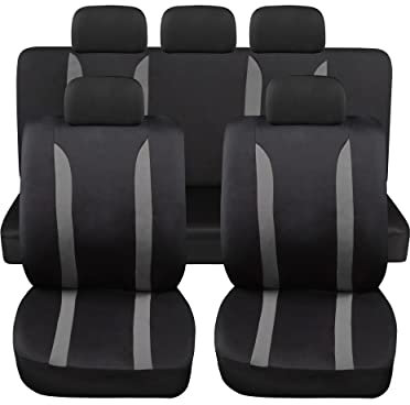 Auto Accessori Lupex Set Coprisedili Auto Universali LS09 Colore Grigio Anteriori e Posteriori in Poliestere Utilitaria No Suv