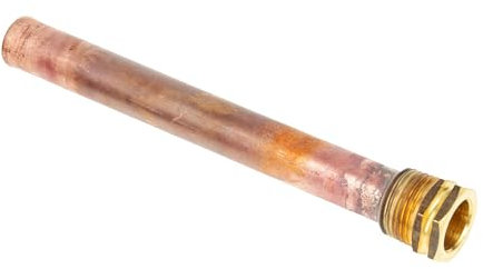 tecuro Tauchhülse G 1/2 Zoll, Länge 200 mm x Ø 14,0 mm, Messinggewinde mit angelöteter Küpferhülse, für Tanks, Speicher, Warmwasserboiler zur Aufnahme vom Temperaturfühler für Regelung - TH1215200