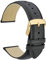 WOCCI 20mm Vintage Leder Uhrenarmband für Herren und Damen, Schließe Gold (Dunkelgrau)