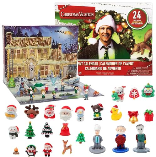 Adventskalender 2024, Christmas Vacation Advent Calendar 2024, Weihnachtskalender 2024 Spielzeug für Kinder, 24-Tage Weihnachts Countdown Kalender mit Sammelfiguren, für Kinder und Erwachsene