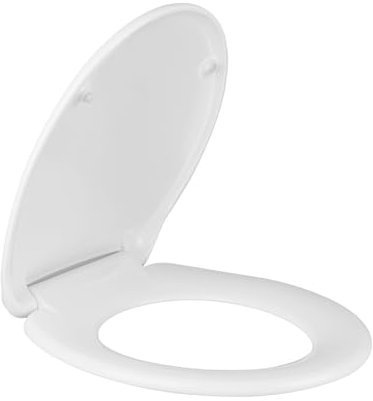 TODOT Abattant WC Duroplast Forme O, Lunette de Toilette avec Frein de Chute, Cuvette Toilette Charnière Réglable, Dégagement Rapide à Un Bouton, Blanc