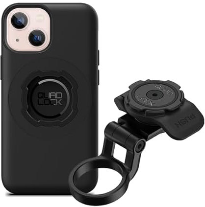 QUAD LOCK Vorbaukappe (Verstellbar) Fahrradhalterung Kit mit MAG Handyhülle für iPhone 13 mini
