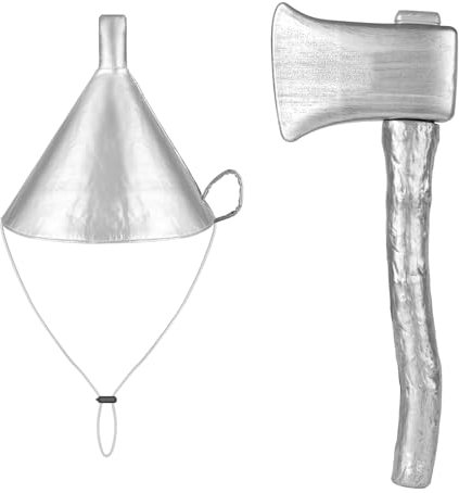 Spinosaurus 2 Pcs Tin Man Costume Accessories for Adult,Kids Plastic Axe Funnel Hat Halloween Dress Up Costume Accessories Tin Man Outfits (2 Pcs)
