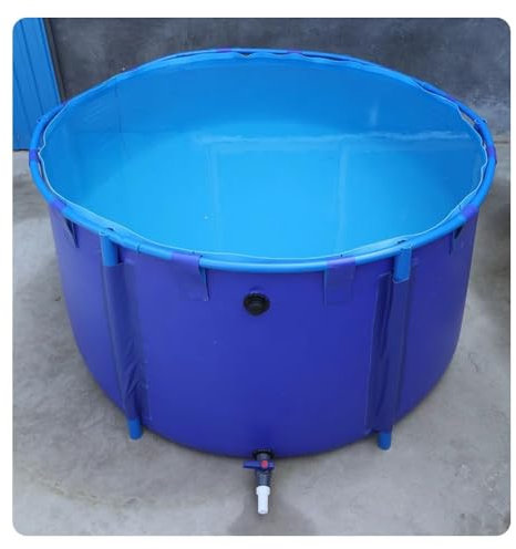 Rygcrud Grand Modèle Pliable Étang À Poissons en Toile Toile PVC, Piscine Hors Sol Facilité D'assemblage, Réservoir Temporaire avec Support pour Koi/Poissons Rouges, Personnalisable(3.5x1/9600L)