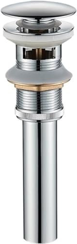 bonde de lavabo click clack, Évier Golden Bounce Lavabo en cuivre Lavabo en verre Accessoires de vidange à pression Drain de salle de bain Lavabo Lavabo Vidange escamotable(Chrome B)