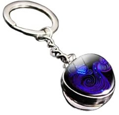 Generisch Leuchtender Sternzeichen Schlüsselanhänger, Kristallkugel Anhänger, Doppelseitiges Glas, 12 Konstellationen (Wassermann)