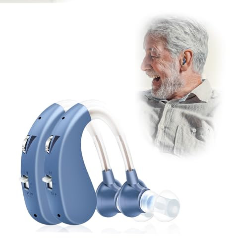Britzgo Appareil rechargeable, conception derrière l'oreille, 7g,40 heures d'autonomie, suppression du bruit, livret d'instructions en français inclus (1204-bleu-double)