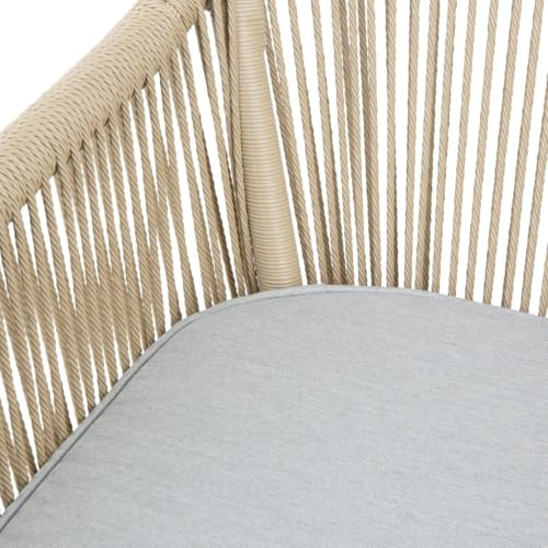 Bolero Bay PE Twist Rattan Outdoor Armchair Honey, Pack of 2 | Provides weather-resistant seating for commercial hospitality venues, patios, and alfresco dining spaces.