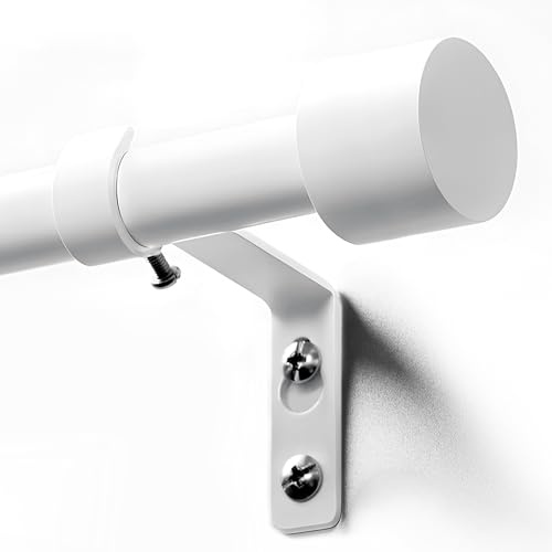 Deconovo Gardinenstange ausziehbar 76-212 cm, Ø19 mm 3/4 Zoll, Weiß, Teleskop Vorhangstange aus Metall, stabil und rostfrei, inklusive Montagezubehör, für Wohnzimmer und Schlafzimmer