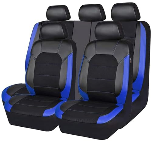 HZEXTKWD Auto Sitzbezüge Set Für Opel Corsa-C Corsa-D Corsa-E Corsa-，Vorne Hinten Autositz Schonbezug Leder Sitzbezug Atmungsaktiv Bequem Autositz Innenraum Zubehör,D/Blue