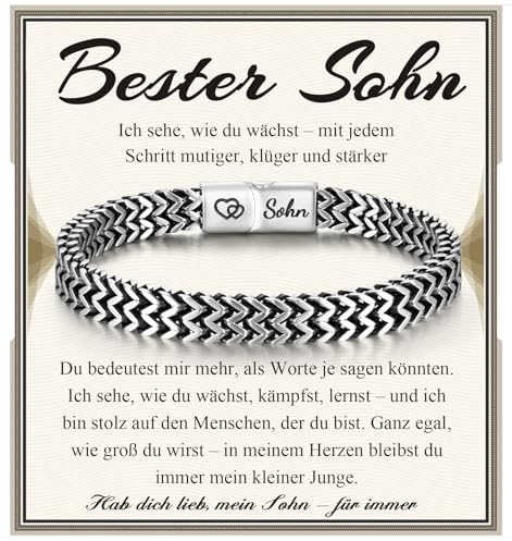EPVID Edelstahl Armband mit Gravur für Männer, Geschenk für Mann Ehemann Freund, Papa Onkel Geschenk zum Vatertag, Geschenkideen für Sohn Bruder zum Geburtstag Weihnachten Abschluss