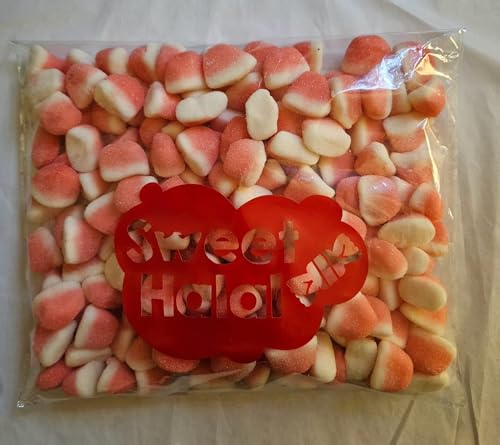 Bonbons Tagada Crème Gélifiés Sucrés Halal Assortis, Sachet 1kg, Multicolore Lisse, Goût Fraise Crème, 180 Pièces, Format Familial pour Fête et Événement, Candy Bar et Bar à Bonbons