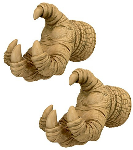 Design Toscano Talons von Dunheviel Drache Gothic-Dekor Wandskulpturen, Polyresin, gotischer stein, 18 cm, 2er Set