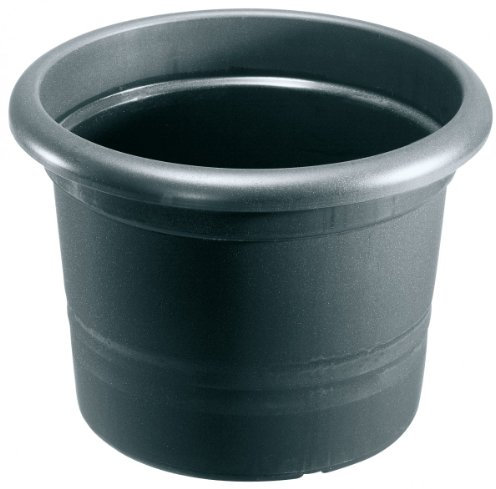 Montana Pot de fleurs rond en plastique - Couleur : anthracite - Diamètre : 40 cm