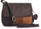 Gigi - Damen Leder Umhängetasche - Crossbody Bag Mittelgroß - Verstellbarer Schultergurt - mit Herz Schlüsselring - OTHELLO 1008 - Mehnfarbig Braun