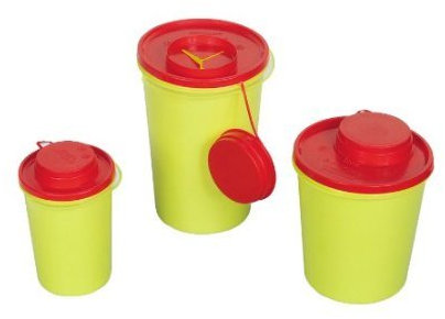 Med-comfort Kanülenabwurfbehälter - 0,6 Liter, durchstichsicher, 10 Stück, Gelb/Rot, Kunststoff