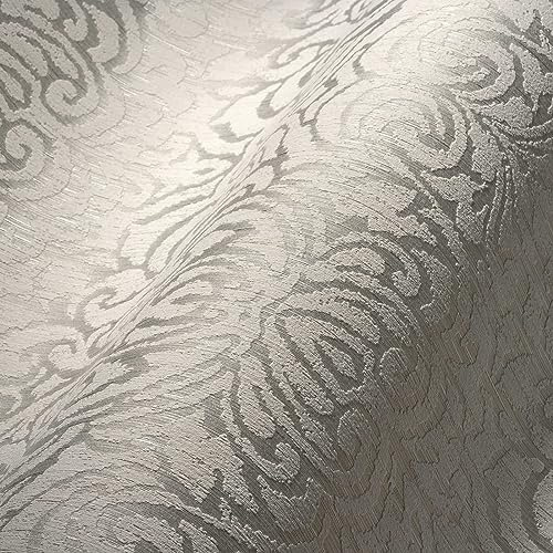 A.S. Création Architects Paper Textiltapete Tessuto 2 Tapete mit Ornamenten barock 10,05 m x 0,53 m beige creme Made in Germany 961933 96193-3