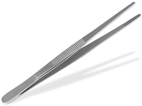 Küchenpinzette, Grillpinzette, Kochpinzette, Pinzette Edelstahl Gerade (14,0 cm)