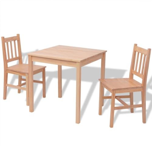 vidaXL 3tlg. Holz Essgruppe Sitzgruppe Esstischset Esstisch Stühle Pinienholz