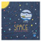 Servietten Weltraum 20 Stück 33x33cm 1/4-Falz 3-lagig Papierservietten Kindergeburtstag blau/PartyDeco Blaue Kosmos-Servietten mit Druckmotiv