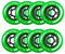 Rollerex VXT500 Inline-Skate-Rollen, 8 Stück, 85 A, robuste Rollerblätter für Innen- und Außenbereich, passend für Standard-608-Kugellager (Turf Green, 72 mm)