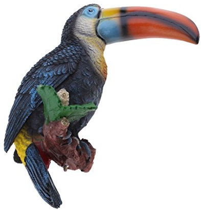 Tubayia Harz Tukan Vogel Skulptur Dekofigur Gartenfigur für Balkon Baum Terrasse Garten Deko Ornament