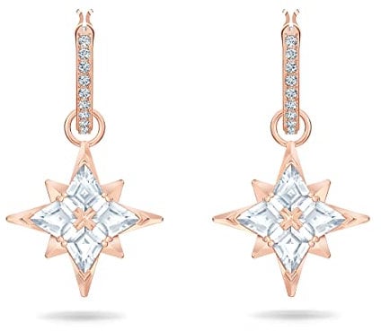 Swarovski Symbolica Drop-Ohrhänger, Stern, Weiß, Roségold-Legierungsschicht