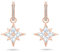 Swarovski Symbolica Drop-Ohrhänger, Stern, Weiß, Roségold-Legierungsschicht