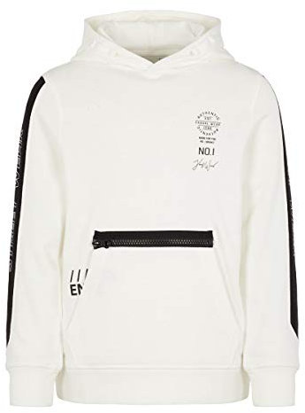 NAME IT Jungen NKMNAJIM LS Sweat WH BRU Sweatshirt, Weiß (Snow White Snow White), 122/128 (Herstellergröße: 122-128)