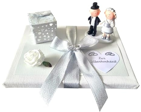 Geldgeschenk zur Silberhochzeit mit Silberpaar 25