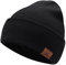 Bequemer Laden Winter Warm Beanie Mütze Thermo Wintermütze Strickmütze Rippe Gestrickt Mützen mit Fleece Gefütterte für Herren Damen, Schwarz