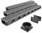 Kit Canal de Drenaje para Ducha y Piscina VODALAND Easy 2-3 Metros, Color Gris - Canaleta de Desagüe con Rejilla para Jardín, Aguas Pluviales y Terraza - Canaletas Galvanizadas VODALAND