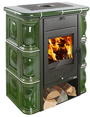 Haas+Sohn | Kaminofen Tirol 343.15-C perl-schwarz/grün | 6 kW