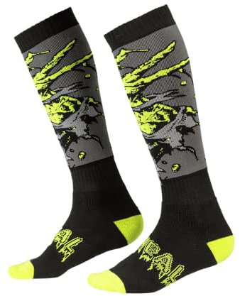 O'NEAL | Mountainbike Motocross Socken | MTB Downhill Freeride | Schweißabsorbierend, Verstärkter Fersen & Sohlenbereich | Pro MX Sock Zombie | Unisex | Erwachsene | Schwarz Grün | Einheitsgröße