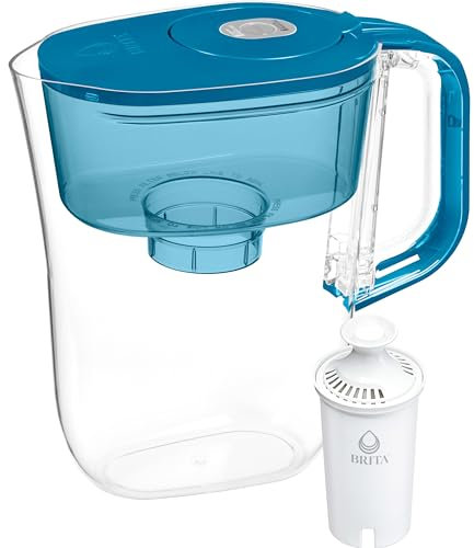Brita Wasserfilterkrug für 6 Tassen mit 1 Standardfilter, Metro, Türkis (Paket kann variieren)
