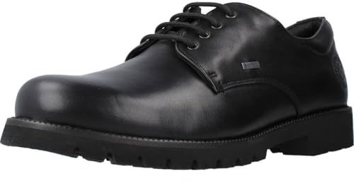 Panama Jack Herren Jackson GtxOxford Flat | Business Schuhe, Gore-Tex, Schwarz, Elastische Schnürsenkel, Wasserdicht, Herren, Schuhe