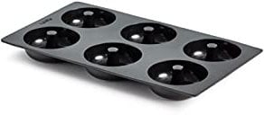 Lékué Molde Repostería Doughnut/Donut 6 cavidades, silicona platino Negro, 540 ml