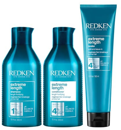 Redken Extreme Length Shampoo 300 ml, Conditioner 300 ml & Versiegelung 150 ml Packung