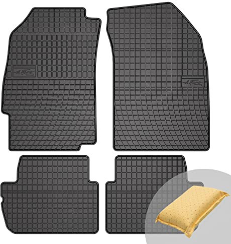 FROGUM EL Toro Gummimatten Ganzjähriges-Set von Autofussmatte Auto Fußmatten für Chevrolet Spark IV 2015-2022, für Opel Karl 2014-2019 | Beständiges Gummi Material | 1,5cm Schutzkante