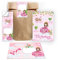 Junapack 12 Einladungskarten zum Kindergeburtstag Mädchen Prinzessin mit Einhorn incl. 12 Umschläge, 12 Tüten/natur, 12 Aufkleber